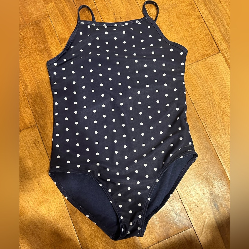 GAP KIDS New Condition Navy and White Polka Dot Kids One Piece XL